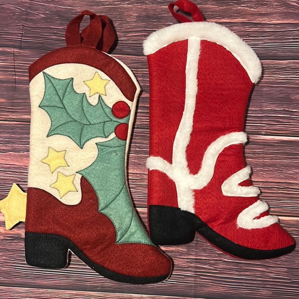 2 Christmas Boot Stockings